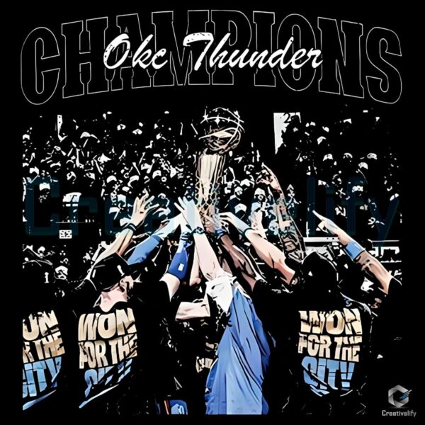 Okc Thunder Champions Win For The City Celebration PNG
