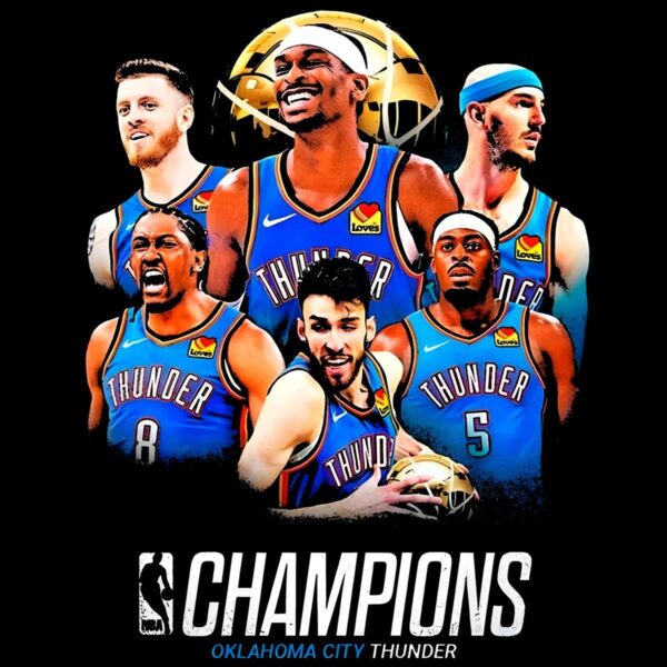 Oklahoma City Thunder 2025 Nba Champions Star Lineup Tribute PNG
