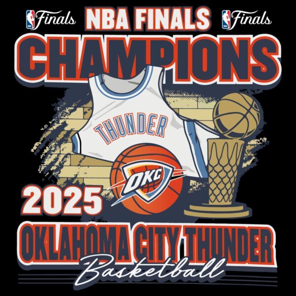 Oklahoma City Thunder Basketball Nba Finals 2025 Champions PNG