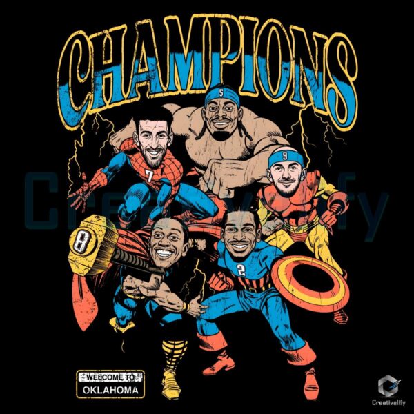 Oklahoma City Thunder Champions Superhero Crossover Victory Parade PNG