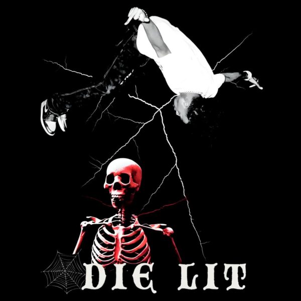 Playboi Carti Die Lit Skeleton Flip Pose Lightning PNG