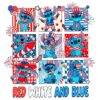 Red White And Blue Stitch Fourth Of July Usa Celebration PNG