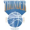Resounding Spirit Of Oklahoma City Thunder Vintage Basketball Skyline PNG