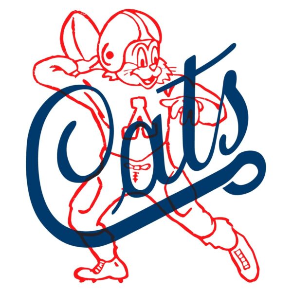 Retro Vintage Wildcats Football 1953 Logo Mascot SVG