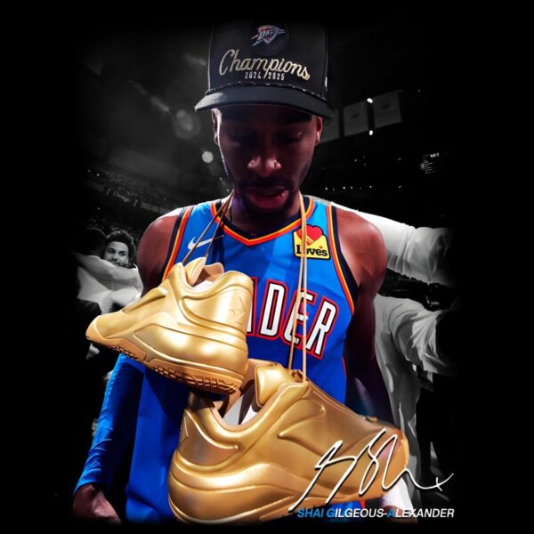 Shai Gilgeous Alexander 2025 Thunder Champion Golden Shoes Tribute PNG