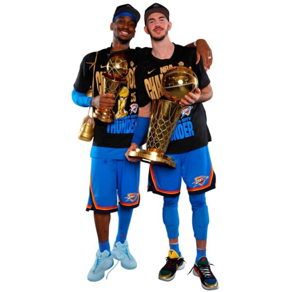 Shai Gilgeous Alexander Alex Caruso 2025 Nba Champions Trophy Pose PNG