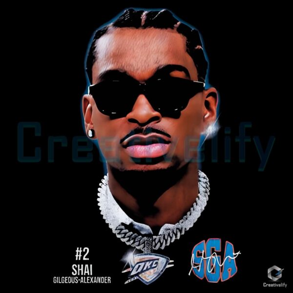 Shai Gilgeous Alexander Cool Streetwear Style Thunder Sga 2025 PNG