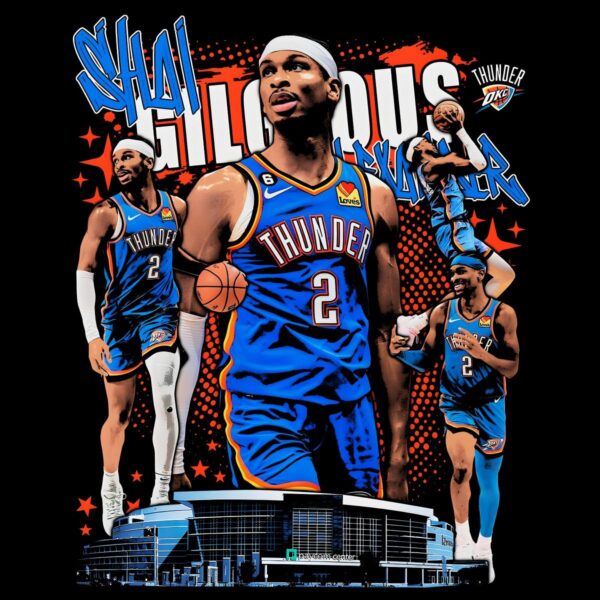 Shai Gilgeous Alexander Oklahoma City Thunder Superstar Collage PNG
