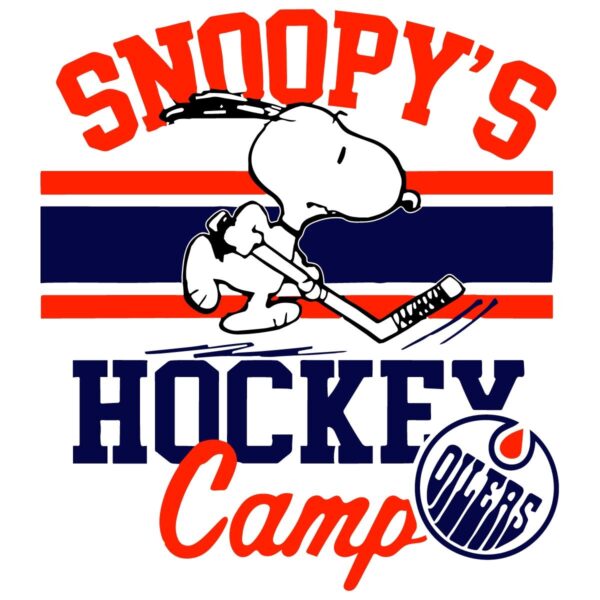 Snoopy Playing Hockey Edmonton Oilers Camp SVG