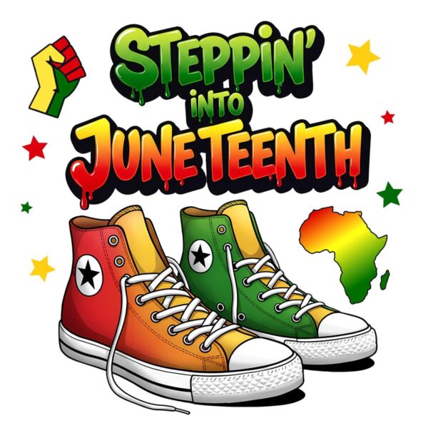 Steppin Into Juneteenth African Sneakers Black Pride PNG