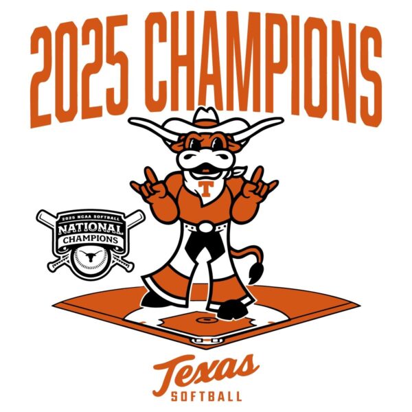 Texas Longhorns Softball 2025 National Champions Diamond Mascot SVG