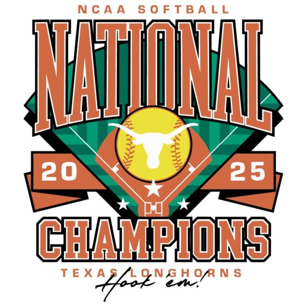 Texas Longhorns Softball National Champions 2025 Ringer SVG
