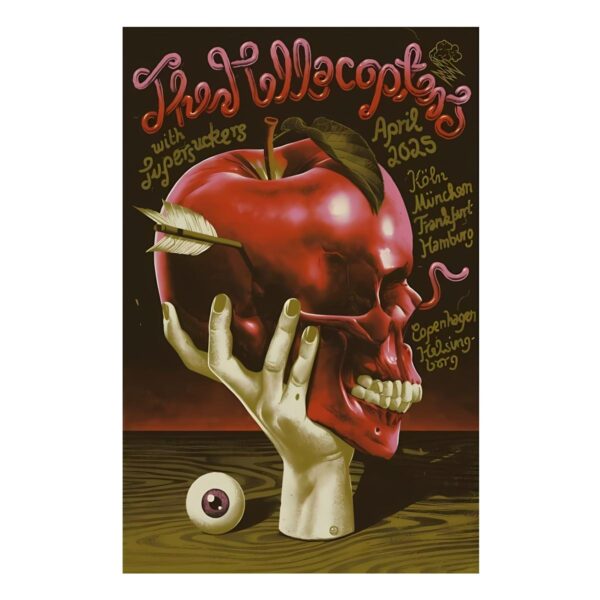 The Hellacopters 2025 Tour Retro Psychedelic Rock Poster PNG