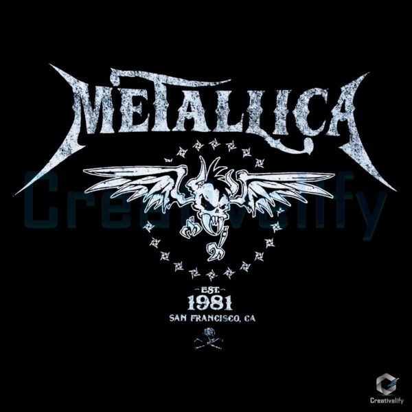 Vintage Metallica Est 1981 San Francisco Eagle Logo PNG