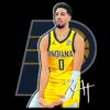 Vintage Tyrese Haliburton Indiana Pacers Signature Pose PNG