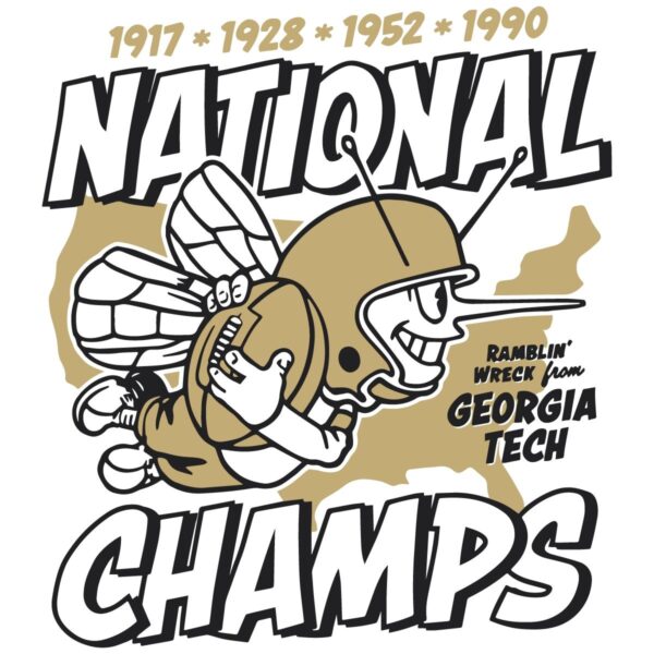 Vintage Georgia Tech Football Four Time National Champs SVG