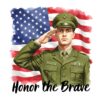 Watercolor Honor The Brave Patriotic Soldier Flag PNG