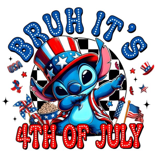 Stitch Dab Pose 4Th Of July Independence Day Celebration PNG