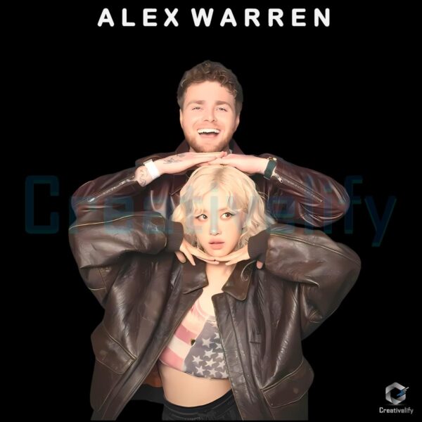 Alex Warren And Rose Couple Pose Retro Style PNG
