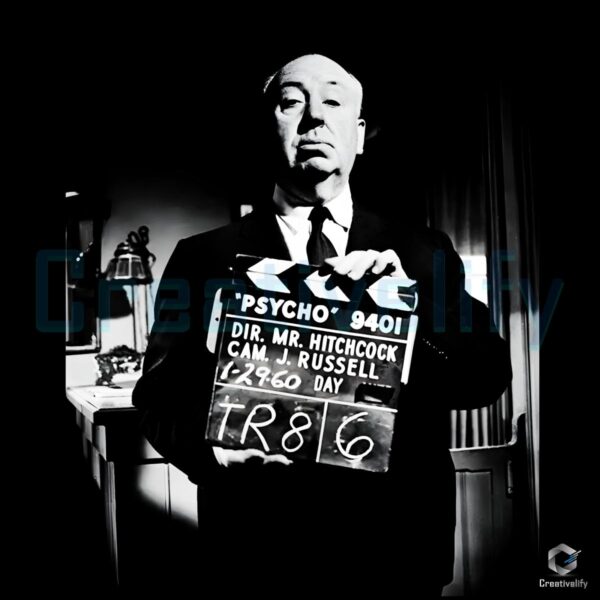 Alfred Hitchcock Psycho Movie Director Clapboard Monochrome PNG