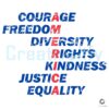 America Values Freedom Kindness Justice Equality SVG
