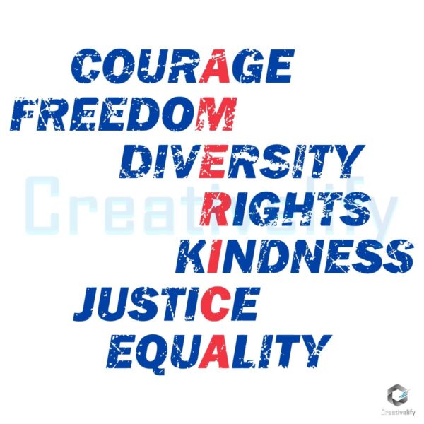 America Values Freedom Kindness Justice Equality SVG