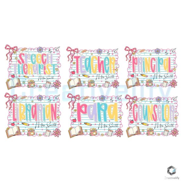 Back To School Coquette Teacher Bundle PNG