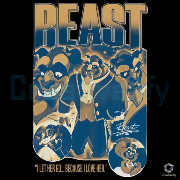 Beast Let Her Go Retro Beauty And The Beast Disney PNG