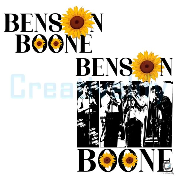 Benson Boone Sunflower Vintage Tour Concert PNG
