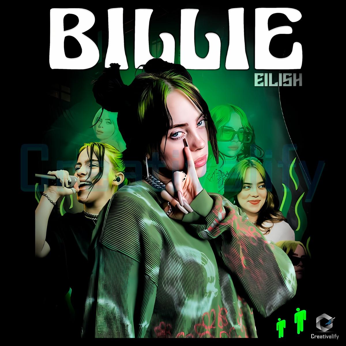 Billie Popstar Portrait Inspired Halloween Green Flame PNG Billie Popstar Portrait Inspired Halloween Green Flame PNG