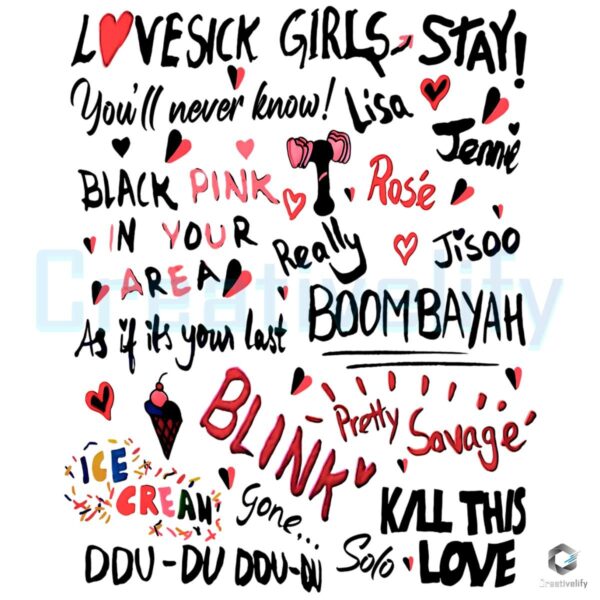 Blackpink Album Tracklist Inspired World Tour PNG