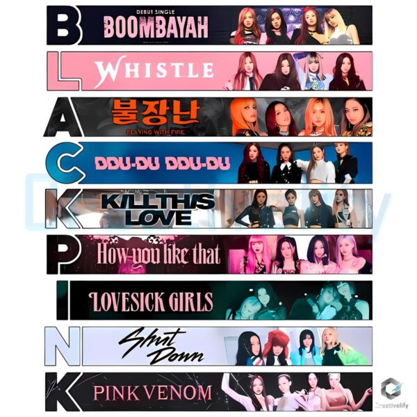 Blackpink Blink Since 2016 Album Song Title Graphic Fan PNG