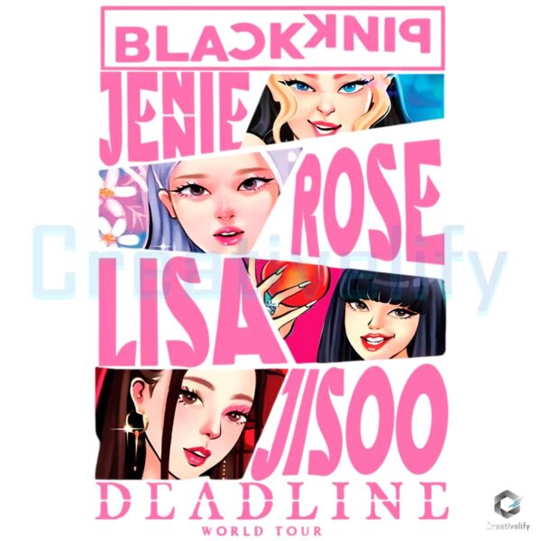 Blackpink Deadline Tour Anime Design PNG