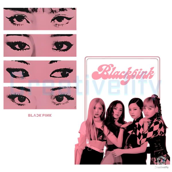 Blackpink Deadline World Tour Pink Eyes Retro Graphic Kpop PNG
