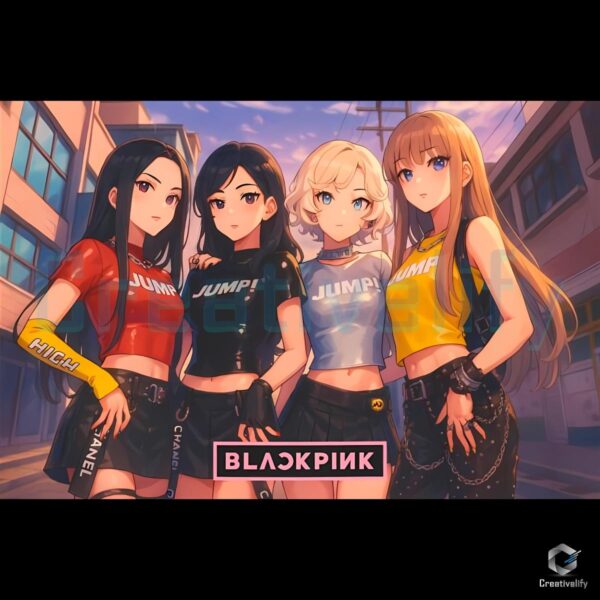 Blackpink Jump Anime Kpop Blink Fan Gift PNG