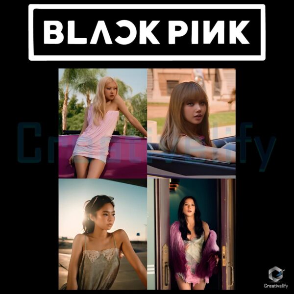 Blackpink Photo Collage Retro Vibe Kpop Fan Art PNG