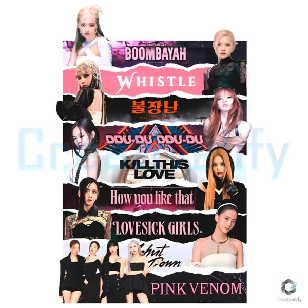 Blackpink Song Poster Back Print Im Blink Since 2016 Kpop Fan PNG
