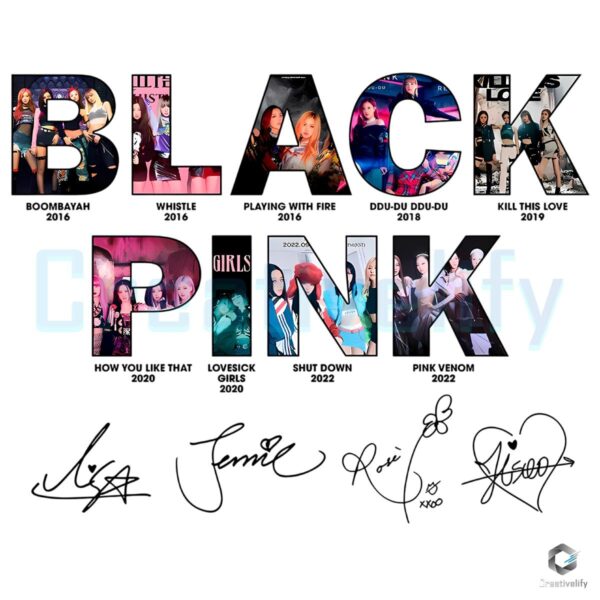 Blackpink Song Timeline Boombayah Shut Down Pink Venom PNG