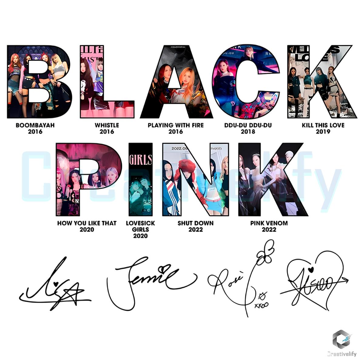 Blackpink Song Timeline Boombayah Shut Down Pink Venom PNG Blackpink Song Timeline Boombayah Shut Down Pink Venom PNG