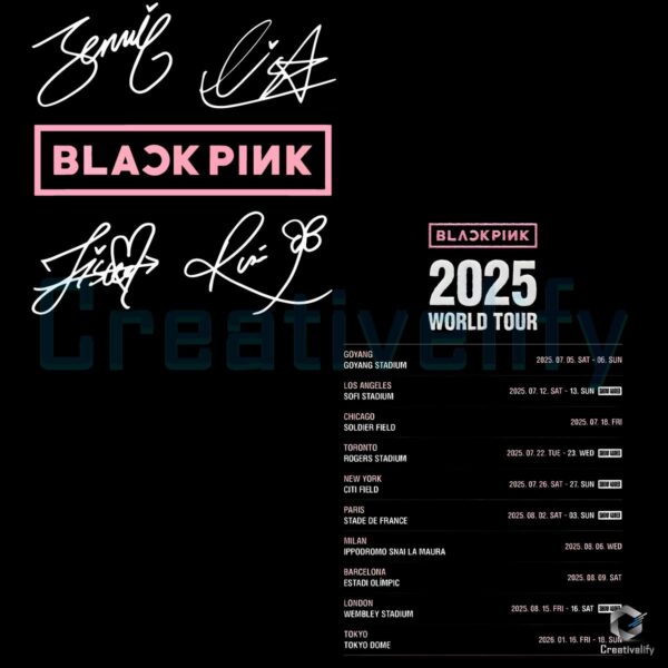 Blackpink World Tour 2025 Schedule Signature PNG