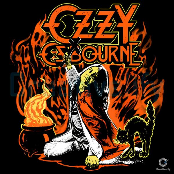 Blizzard Of Halloween Ozzy Gothic Witch Cauldron Cat PNG