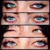 Blue Eyed Girl Close Up Aesthetic Portrait Eyes Collage PNG