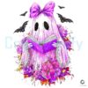 Bookish Ghost Reading Coquette Halloween Floral Spooky PNG