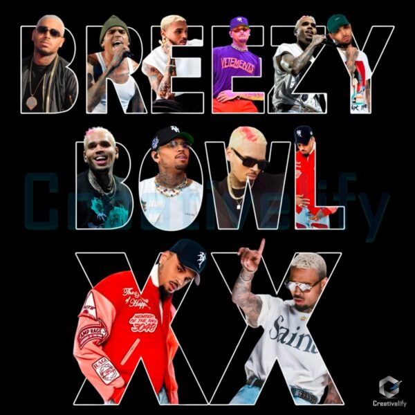 Breezy Bowl Xx Chris Brown Album Tour Digital Design Fan Gift Merch PNG