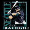 Cal Raleigh Seattle Baseball Card Style Graphic PNG