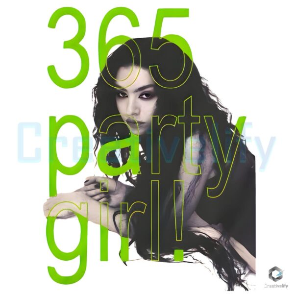 Charli Xcx 365 Party Girl Neon Green Typography PNG