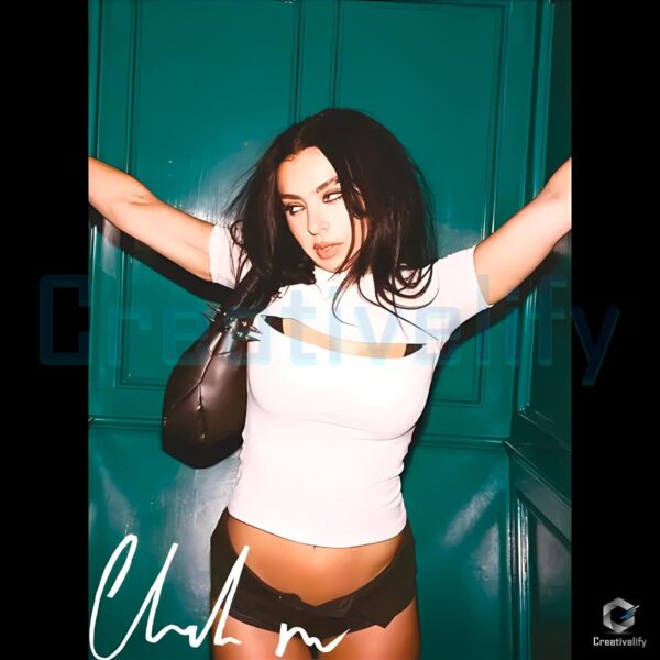 Charli Xcx Retro Glam Fashion Pose PNG