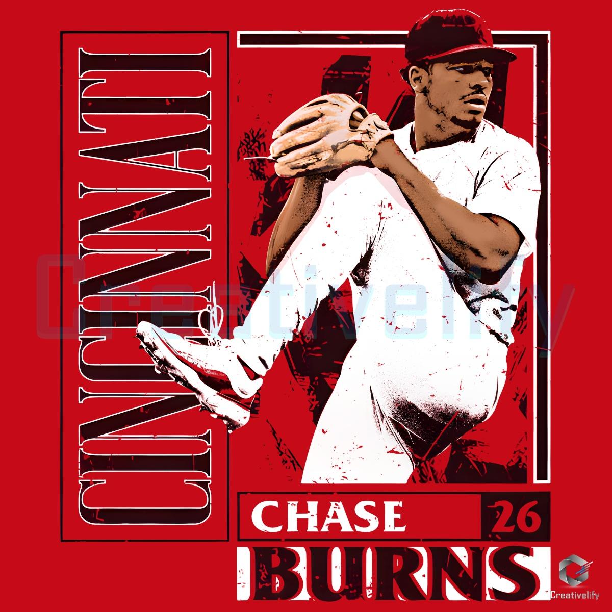 Chase Burns Cincinnati Baseball Player Card Style PNG Chase Burns Cincinnati Baseball Player Card Style PNG