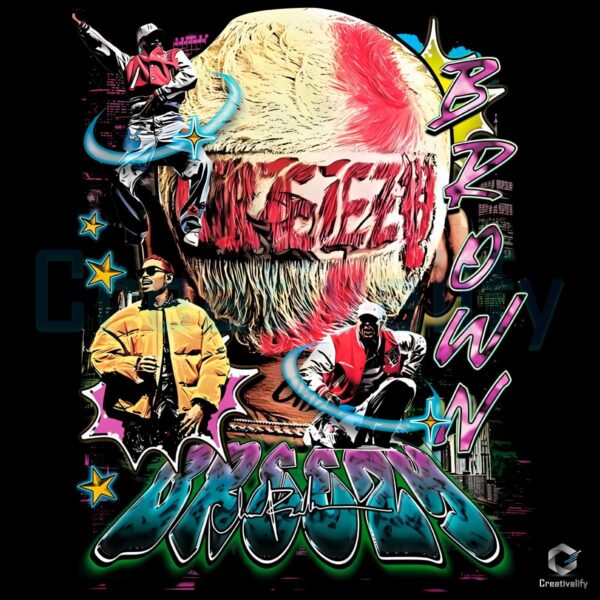 Chris Brown Breezy Album Bootleg Vintage Streetwear PNG