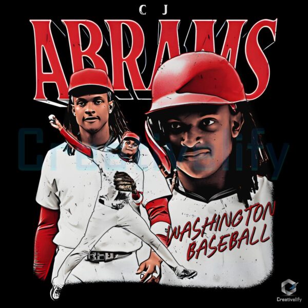 Cj Abrams Vintage Washington Baseball PNG